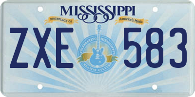 MS license plate ZXE583