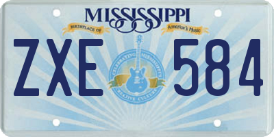 MS license plate ZXE584