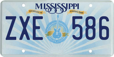 MS license plate ZXE586