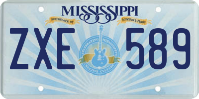 MS license plate ZXE589