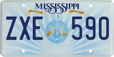MS license plate ZXE590