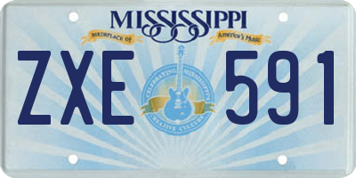 MS license plate ZXE591