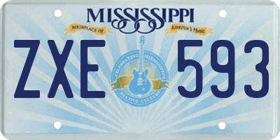 MS license plate ZXE593