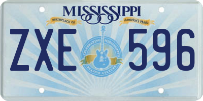 MS license plate ZXE596