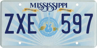 MS license plate ZXE597