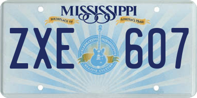 MS license plate ZXE607