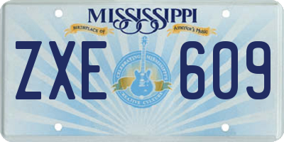MS license plate ZXE609