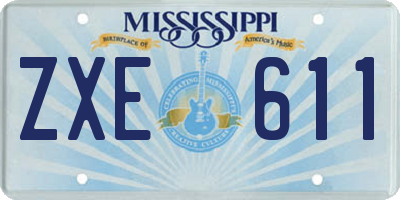 MS license plate ZXE611