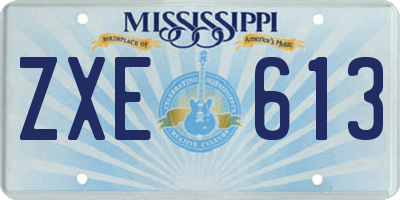 MS license plate ZXE613