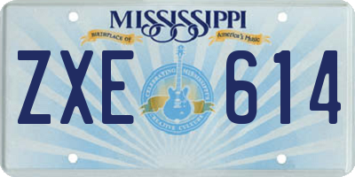 MS license plate ZXE614
