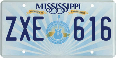 MS license plate ZXE616