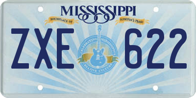 MS license plate ZXE622