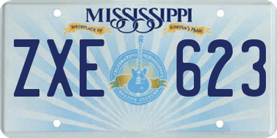 MS license plate ZXE623