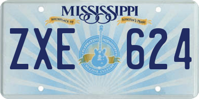 MS license plate ZXE624