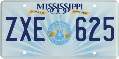 MS license plate ZXE625