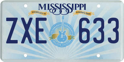 MS license plate ZXE633
