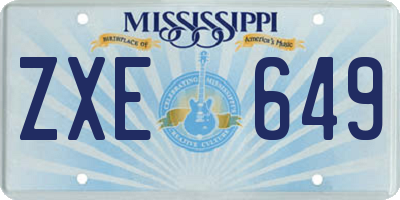 MS license plate ZXE649
