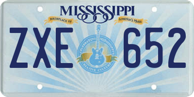 MS license plate ZXE652