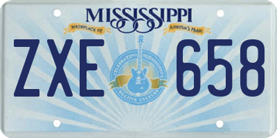 MS license plate ZXE658