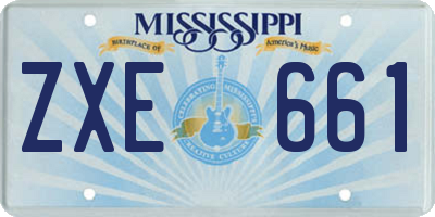 MS license plate ZXE661