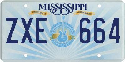 MS license plate ZXE664