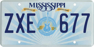 MS license plate ZXE677