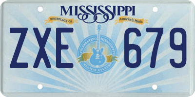 MS license plate ZXE679