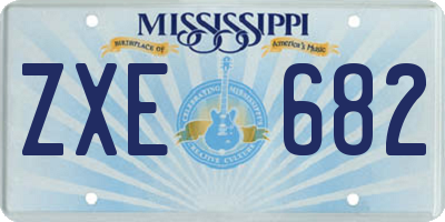 MS license plate ZXE682