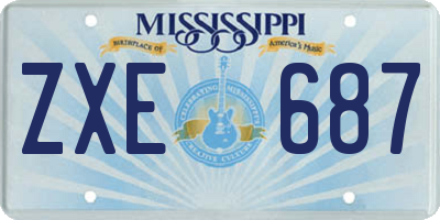 MS license plate ZXE687
