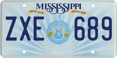 MS license plate ZXE689