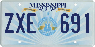 MS license plate ZXE691