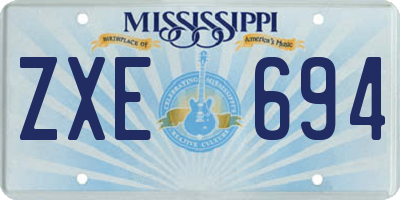 MS license plate ZXE694