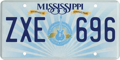 MS license plate ZXE696