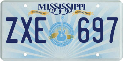 MS license plate ZXE697