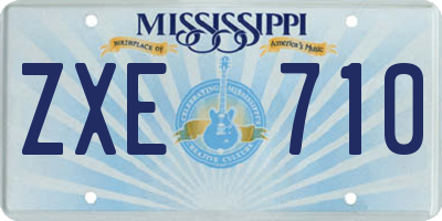 MS license plate ZXE710