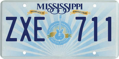 MS license plate ZXE711