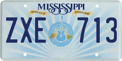 MS license plate ZXE713