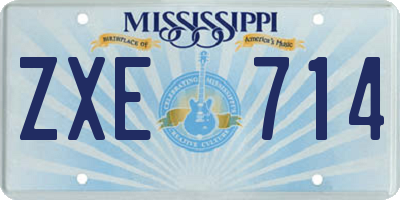 MS license plate ZXE714