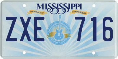 MS license plate ZXE716