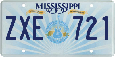 MS license plate ZXE721