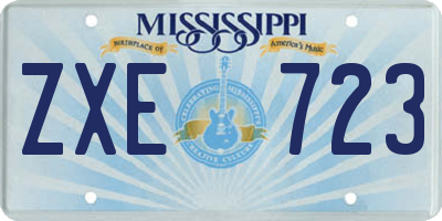 MS license plate ZXE723