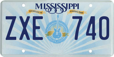MS license plate ZXE740