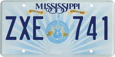 MS license plate ZXE741
