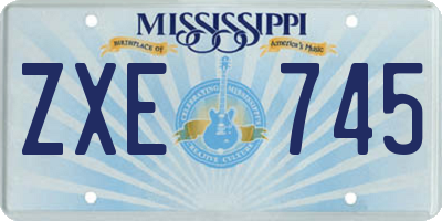MS license plate ZXE745