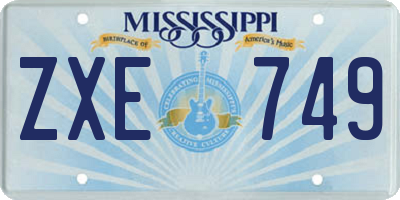 MS license plate ZXE749