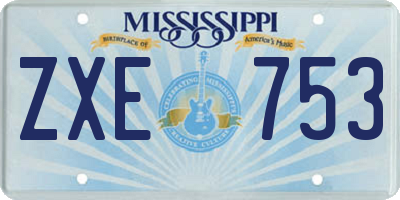 MS license plate ZXE753
