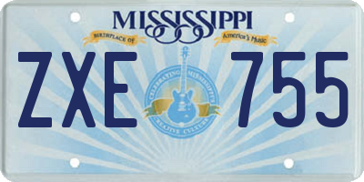 MS license plate ZXE755