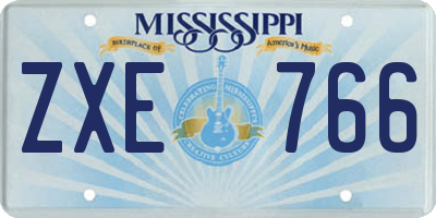 MS license plate ZXE766