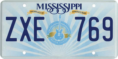 MS license plate ZXE769