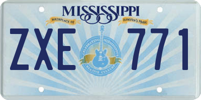 MS license plate ZXE771